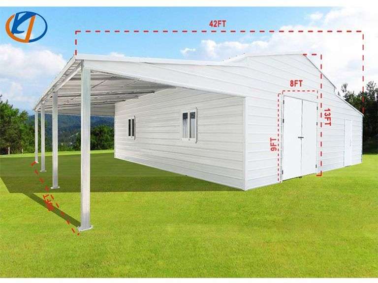 KJ new in crates 42FTx30FT metal storage with with carport model K4230T