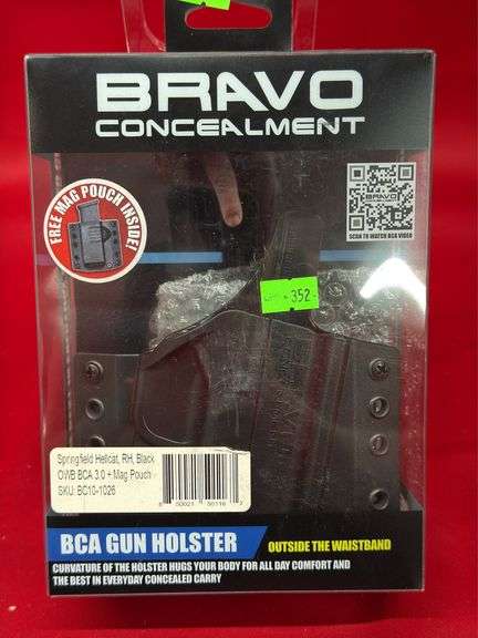 Bravo Concealment BCA Gun Holster Springfield Hellcat RH Black OWB 3.0 + Mag Pouch image
