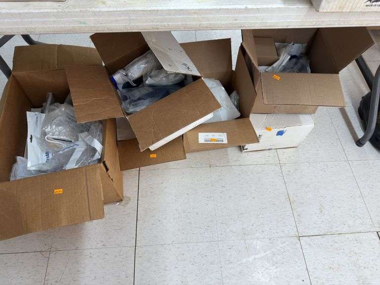 5 boxes of assorted medical supplies Oxygen hoses, CPAP and other supplies image