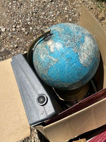 Box Lot: Cookware, Globe, and Assorted Household Items