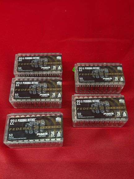250 Rounds Federal Premium Punch Flat Nose .22LR personal Defense image