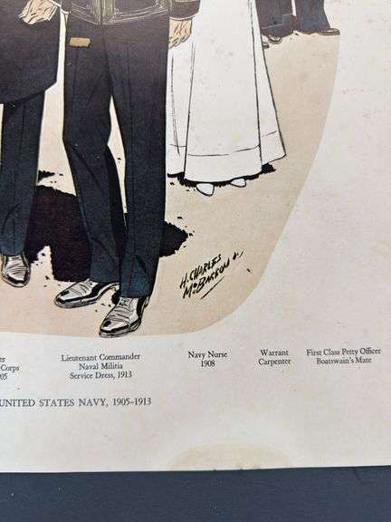 1905-1913 United States Navy Uniform Print