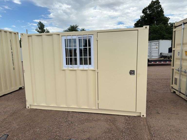 11 foot shipping container, office with window and side door image
