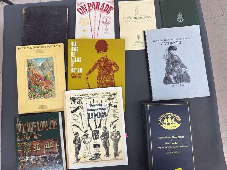 Collection of Books - Military History, Scottish Ballads, and Clan Crests image