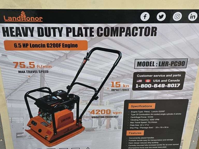 New Land Honor Heavy Duty Plate Compactor