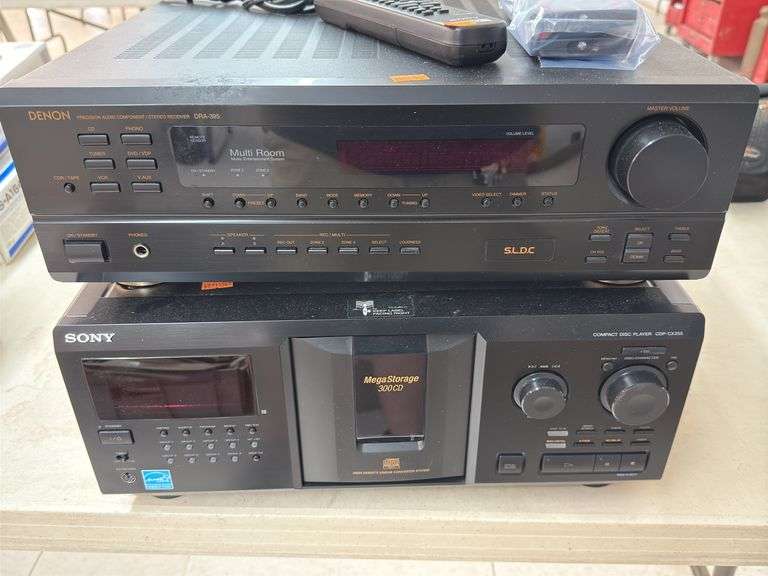 Denon stereo receiver and Sony 300 CD changer image