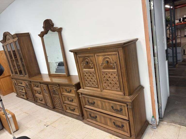 Chest of drawer, dresser, china cabinet all matching image
