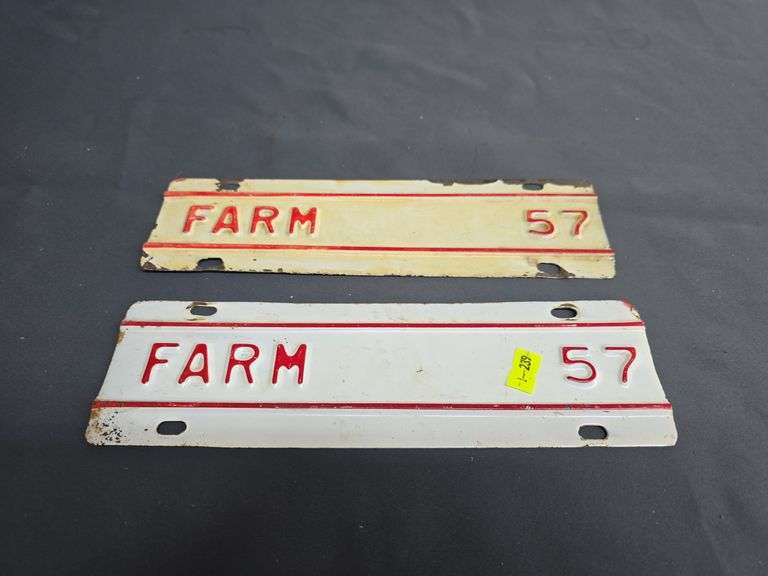 Vintage 1957 Farm License Plates image