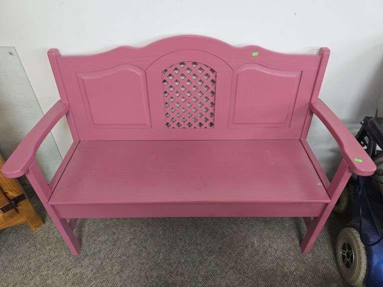Painted Wooden Bench image