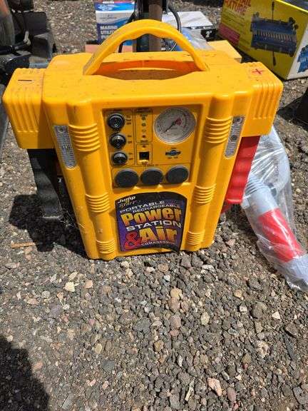 Delta Sander, Jump Start Power Station, and Air Compressor