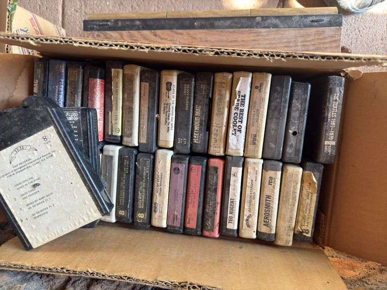 Compact discs, tape cassettes, 8 track cassettes sets