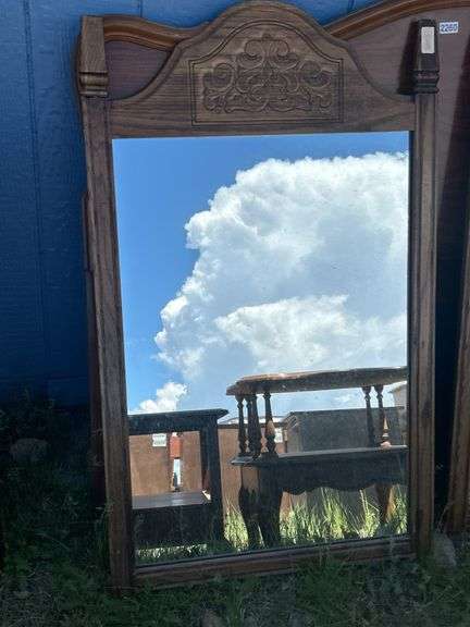 Pair of Carved Wood Framed Mirrors