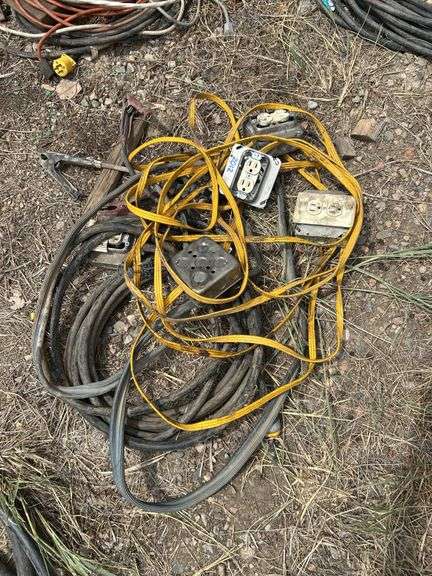 Variety of extension cords and jumper cables