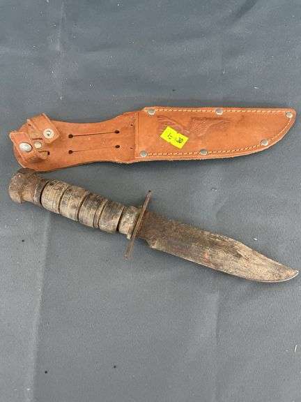 Well-Used Fixed Blade Knife with Sheath