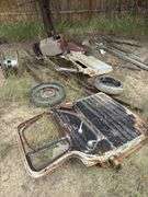 Chevy truck doors, assorted steel items