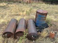 3 hot water heater tanks & 55 gallon Drum