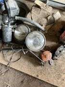Miscellaneous auto parts, come along, crate and metal box