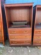 Matching Pair of Wooden Storage Cabinets with Drawers