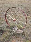 2- Painted Wagon Wheels