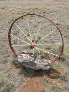 2- Painted Wagon Wheels