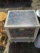 Painted Bedside Table with Drawer and Shelf