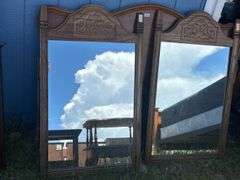 Pair of Carved Wood Framed Mirrors