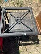 Metal End Table with Stone Top