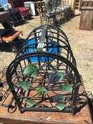 Decorative Metal Wine Rack and Candle Holders