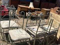Set of Six Metal Framed Dining Chairs