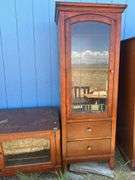 Three-Piece Entertainment Center with Glass Door Cabinets
