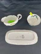 Adderley Fine Bone China Cream, Sugar, and Tray Set - Tartan