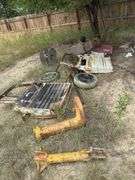 Chevy truck doors, assorted steel items