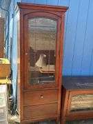 Three-Piece Entertainment Center with Glass Door Cabinets