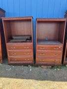Matching Pair of Wooden Storage Cabinets with Drawers