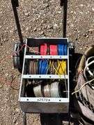 Rolling Wire Cart with Wire Spools and Utility Bag