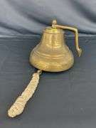 Brass Ship Bell with Rope Clapper