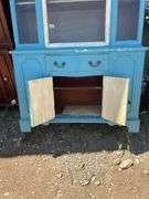 Painted Blue China Cabinet