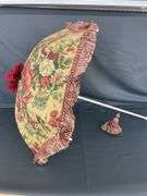 Floral Patterned Parasol with Tassel Detail