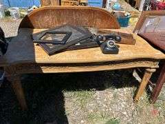 Ornate Desk with Rotary Phone and Frames