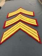 Three US Marine Corps Sergeant Rank Chevrons