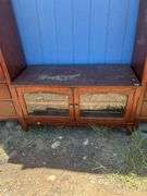 Three-Piece Entertainment Center with Glass Door Cabinets