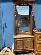 Hall Tree with Mirror and Cabinet