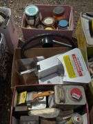 Assorted Tools, Paint Cans, Steering Wheel, and More
