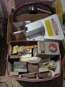 Assorted Tools, Paint Cans, Steering Wheel, and More