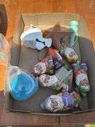 Box Lot: Assorted Decorative Items including Garden Gnomes, Hourglass, Star