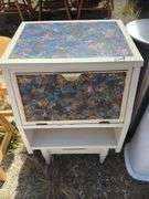 Painted Bedside Table with Drawer and Shelf