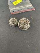 Two Silver-tone Heraldic Buttons