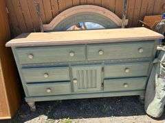 Painted Wood Dresser with Mirror