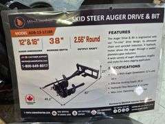 New Wolverine Skid Steer Auger Drive & Bit Attachment
