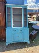 Painted Blue China Cabinet